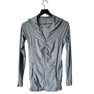$98 Athleta Vitamin Sea UPF Cover Up Crosscurrent Gray Zip Hooded Jacket Size XS